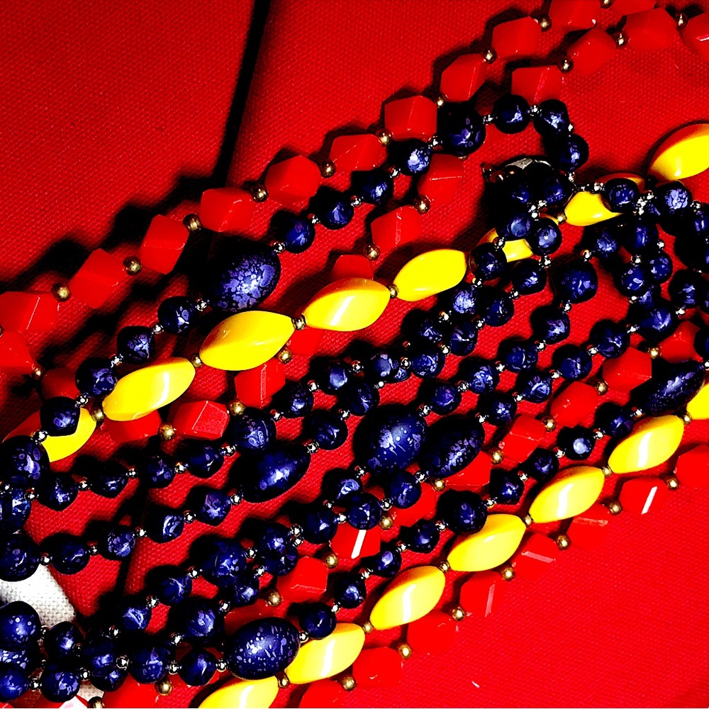 Three costume retro grandma’s necklaces